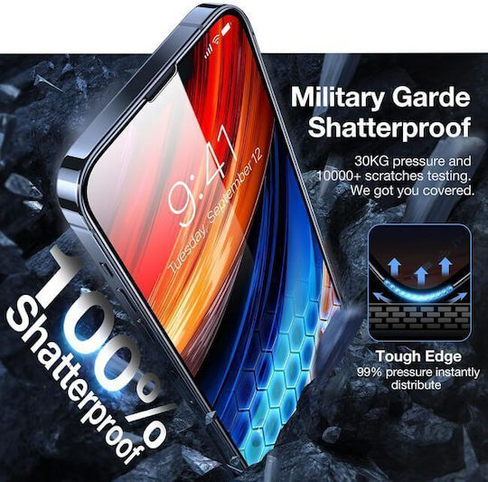 Torras Gehärtetes Glas Schwarz (iPhone 14 Pro)