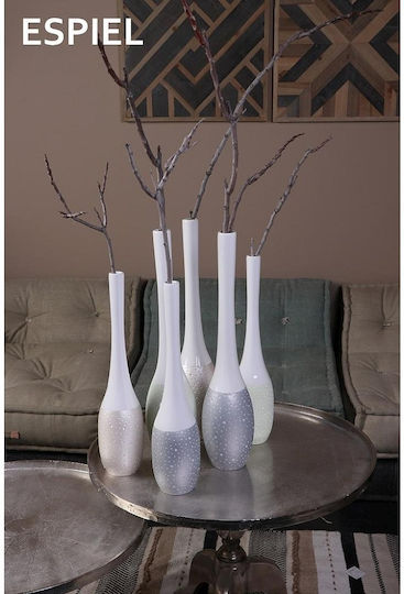 Espiel Espiel Dekorative Keramik Vase Silber Y60.5cm
