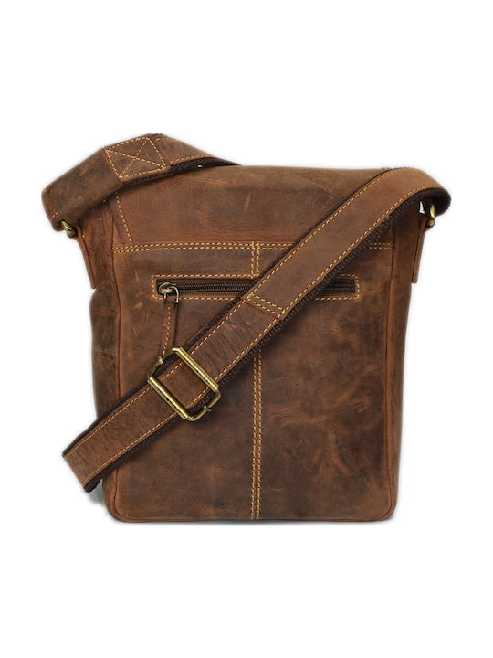 Geantă bărbătească de umăr / crossbody din piele maro