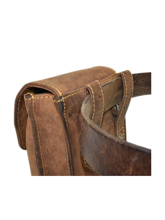 Geantă bărbătească de umăr / crossbody din piele maro