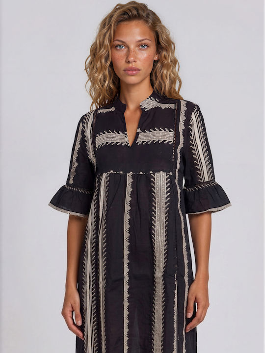 Pink Label Feminin Scurt Caftan de Plajă Negru