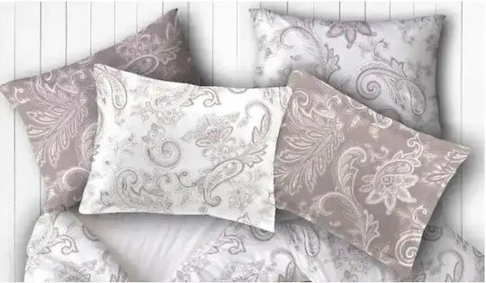 Set Huse Pentru Pilote Bumbac Satinat 160x220cm Simplă Cu Față De Pernă & 1 Cearșaf Bej