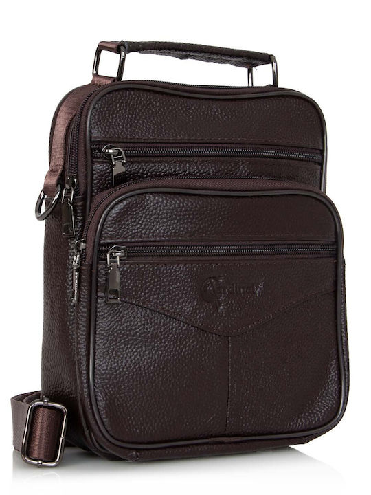Leather Men's Shoulder / Crossbody Bag Black