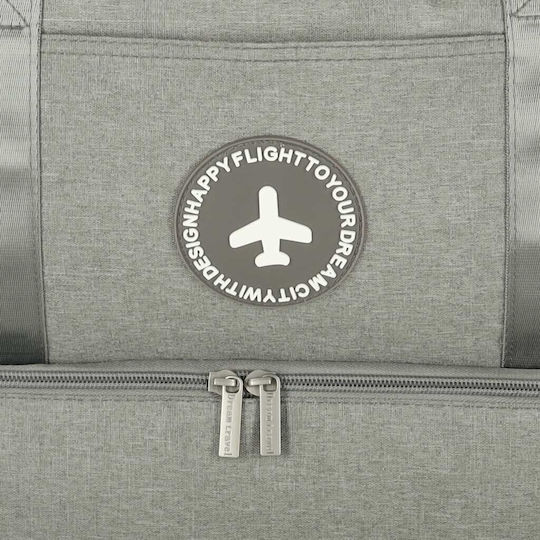 ikonka Sack Voyage Grey Fabric M39xW18xH30cm