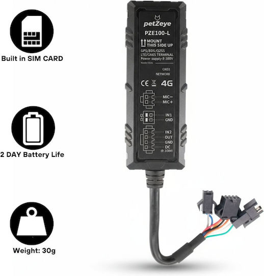 petZeye GPS Tracker με 4G για Μηχανές & Ποδήλατα