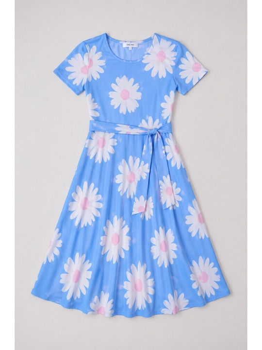 Sommer Midi Hemdkleid Hellblau Ciel