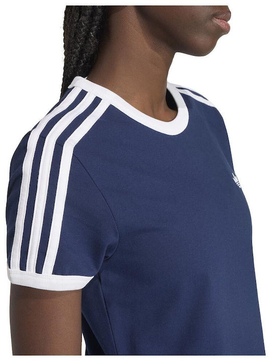 3-Stripes Summer Midi Athletic Dress T-Shirt Short Sleeve Blue