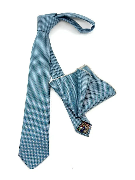 Legend Accessories Σετ Ανδρικής Γραβάτας με Σχέδια σε Γαλάζιο Χρώμα