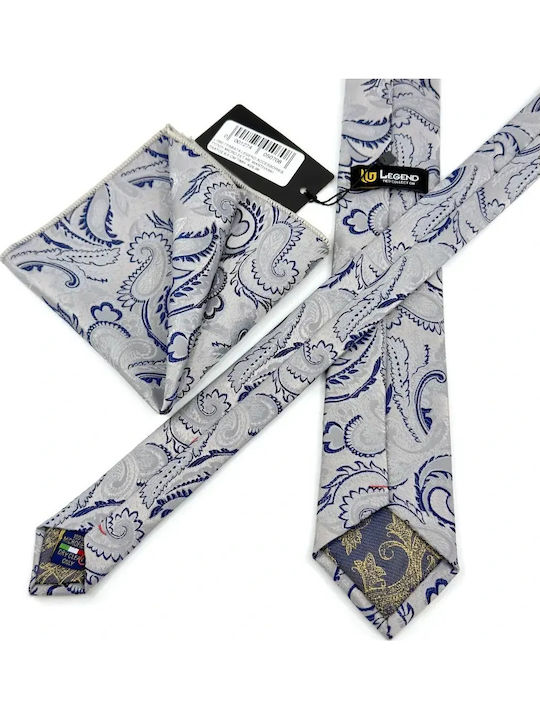 Legend Accessories Legend Accessories Herren Krawatten Set mit Mustern in Silber Farbe