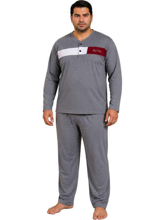 Rimoli Plus Size Pijama de iarnă pentru bărbați Gri