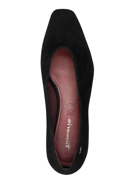 Leather Women's Ballerina Shoes In Black Color