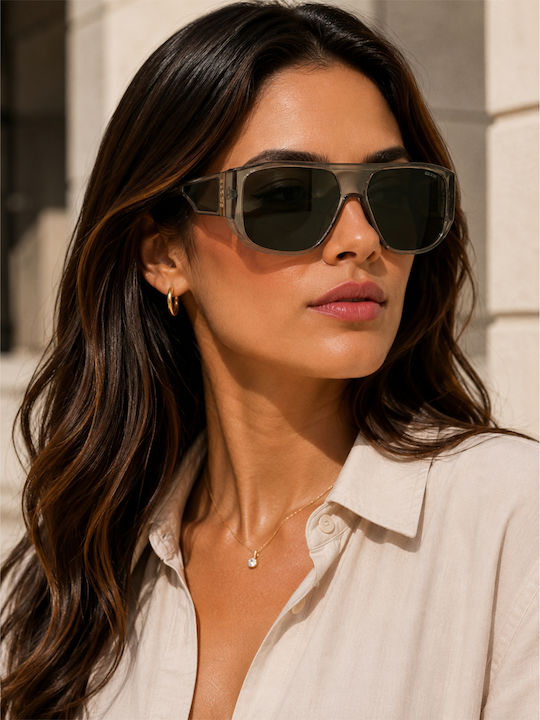 Guess Ochelari De Soare Pentru Bărbați Cu Ramă Neagră Din Plastic Și Lentilă Verde GU00135 93N