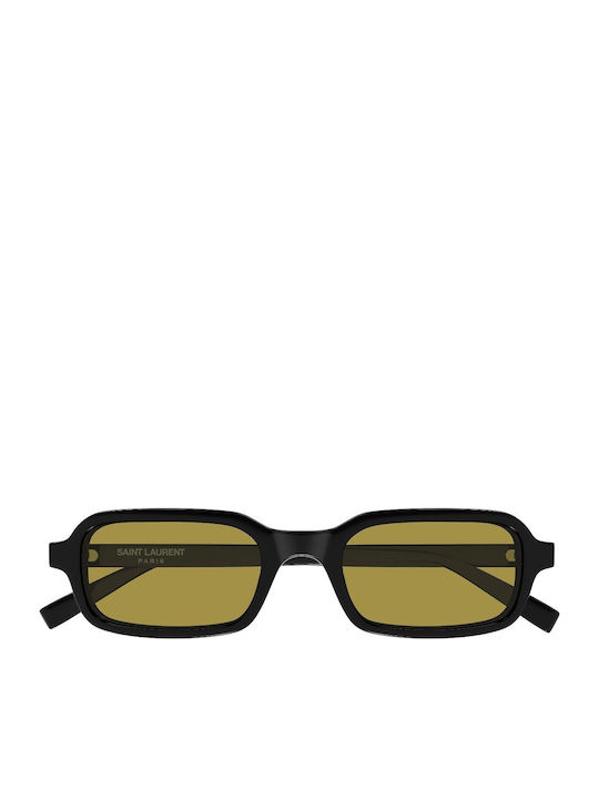 Ysl Unisex Sunglasses With Black Horn-Rimmed Frame
