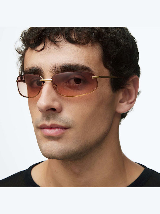 Meller Abeni Ochelari De Soare Unisex Cu Ramă Metalică Aurie Și Lentile Aurii Degrade AB-GOLDBROWN