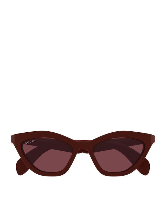 Gucci Feminini Ochelari de soare cu Burgundy Cadru și Roșu Lentilă