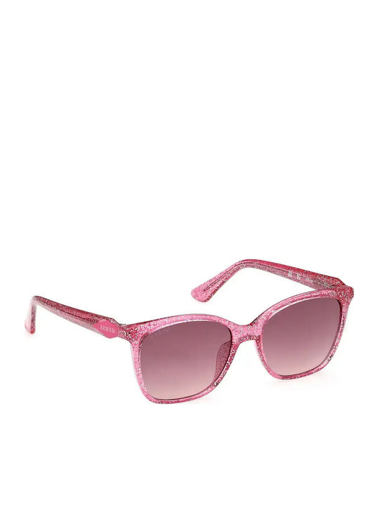 Guess Women's Sunglasses with Pink Plastic Frame and Brown Gradient Lens GU9238 74F
