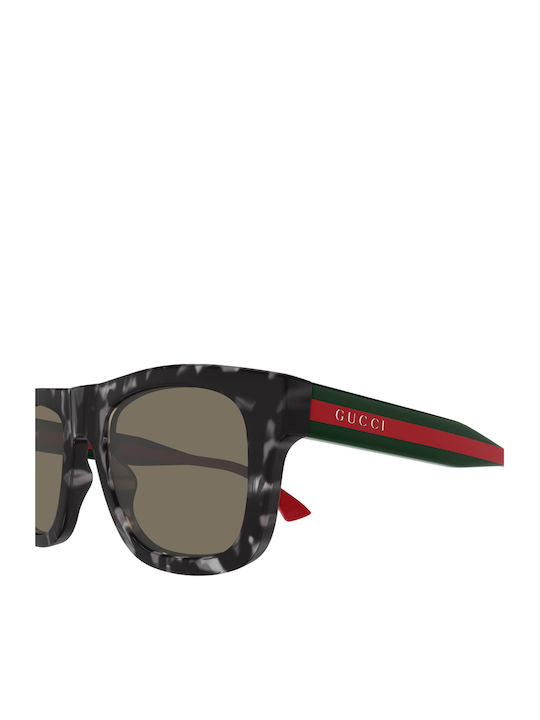 Gucci Unisex Ochelari de soare cu Maro Tortoise Cadru și Galben Lentilă