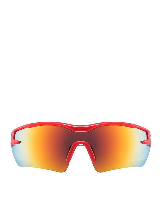 Uvex Sportstyle 116 Male Sunglasses with Red Horn-Rimmed Frame and Multicolour Mirror Lens