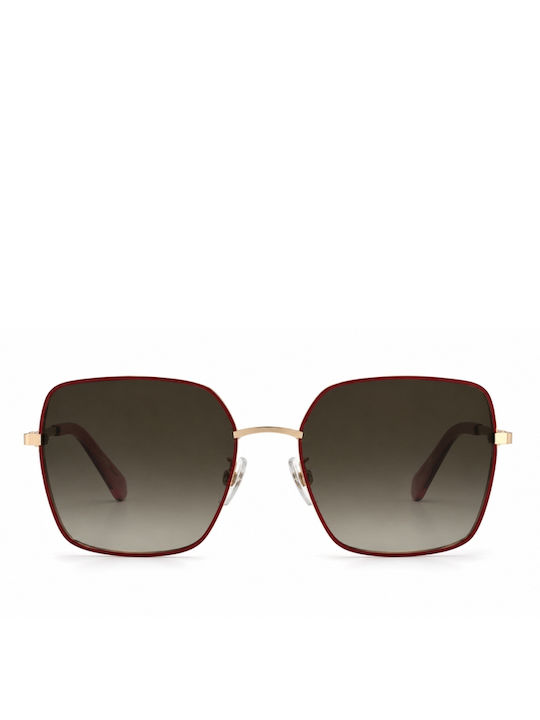 Damen Sonnenbrille mit Gold Metall Gestell und Braun Verlaufsfarbe Linse