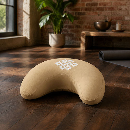 Μαξιλάρι Διαλογισμού Ημισέληνος Beige Meditation Cushion Infinity 37x17cm