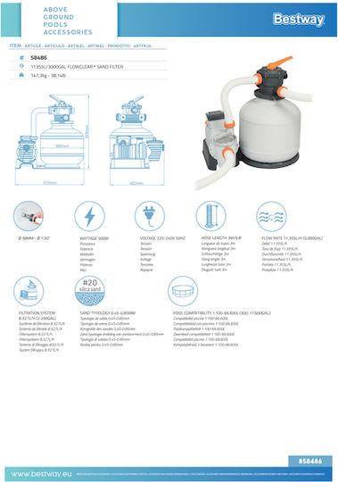 Bestway Flowclear Poolfilter & Filtrationssysteme Sand für Pool