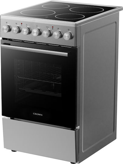 Crown Печка 53lt с Керамични Плотове Ш50см. Inox