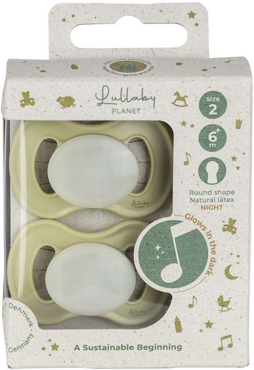 Lullaby Planet Schnuller Gummi Nacht Seegrün für 6+ Monate 2Stück