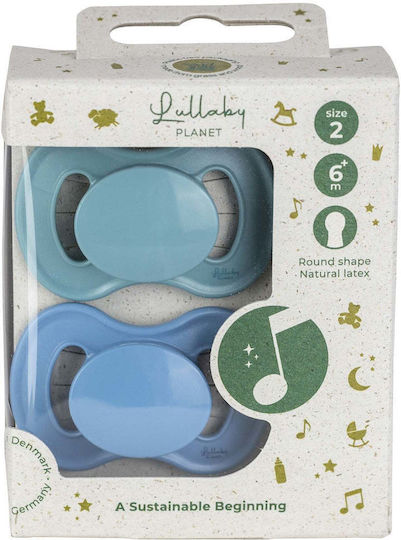 Lullaby Planet Schnuller Gummi Ozean-Teal & Taubenblau für 6+ Monate 2Stück