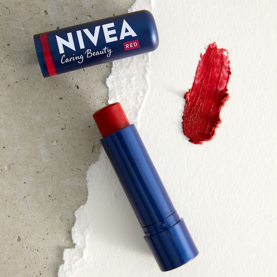 Nivea Caring Beauty Балсам за Устни SPF30 Червен & Бузи 4.8гр