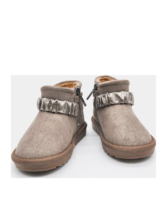 Leather Kids Brown Ankle Boots