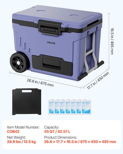 Vevor Frigider portabil 42.6lt Violet