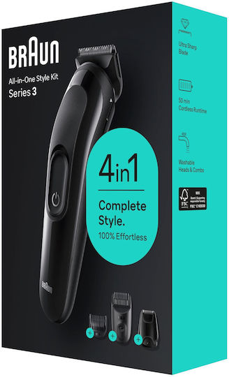 Braun All-in-One Series 3 4 in 1 Машинка за Подстригване Черна SK3400