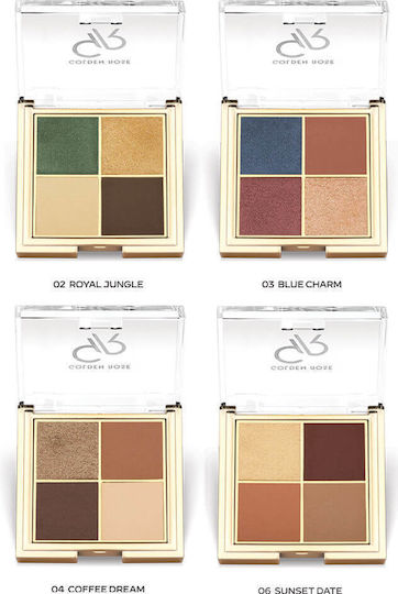 Golden Rose Quattro Eyeshadow Παλέτα με Σκιές Ματιών Matte σε Στερεή Μορφή 04 Coffee Dream 8.8gr