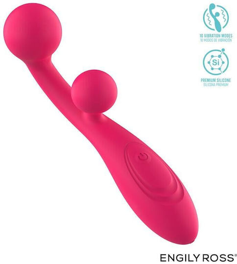 Engily Ross Vibe with Double Stimulating Ball Doppelter Vibrator 17.5cm Fuchsie