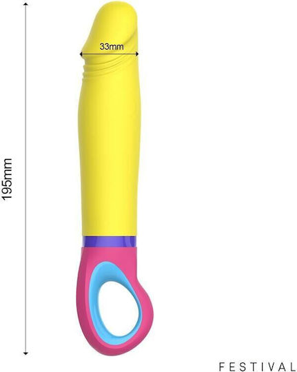 Festival Vibrator Mit Fernbedienung 19,5cm Gelber