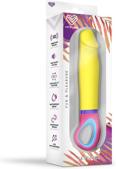 Festival Vibrator Mit Fernbedienung 19,5cm Gelber
