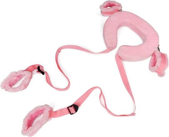 Clifcu Erotic Bondage Accessory Adjustable Leg Straps Neck Pillow Red
