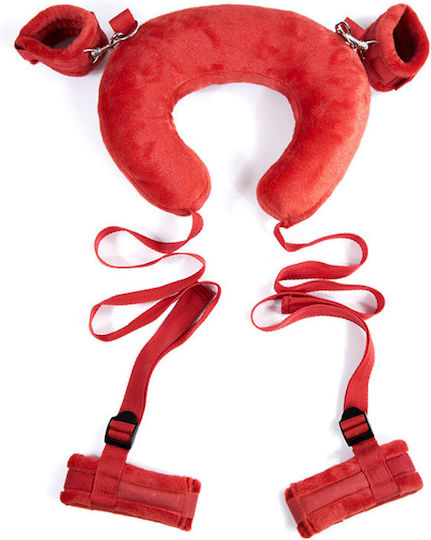 Clifcu Erotic Bondage Accessory Adjustable Leg Straps Neck Pillow Pink