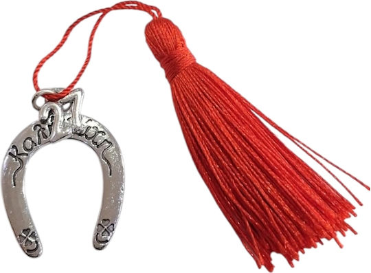 Handmade Lucky Charm 2027 Silver Horseshoe Tassel Good Luck 2.5x4cm 2027-gf3022