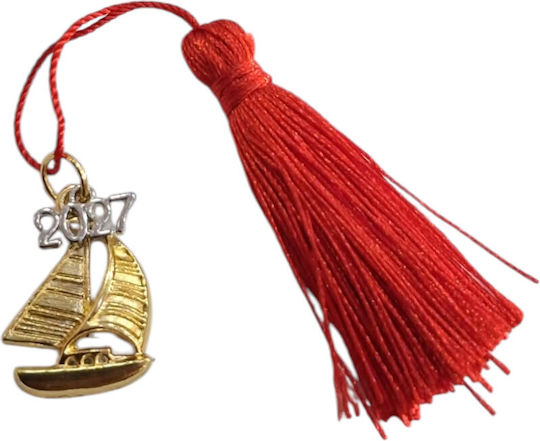 Handmade Lucky Charm 2027 Gold Tassel Boat 2x2.5cm 2027-gf3011