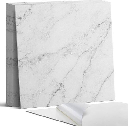 Set de plăci PVC Decorare Bucătărie Sau Baie Alb Elegant Marmură 4x50x50 Bucăți