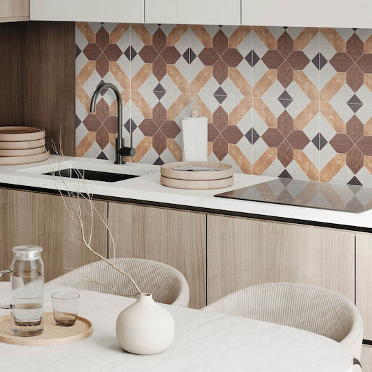 Set de Plăci de Vinil Imprimare Gata de Montaj Model Geometric 6x60x30 Bucăți
