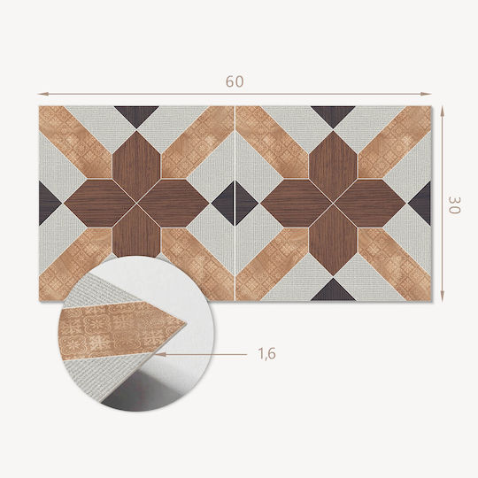 Set de Plăci de Vinil Imprimare Gata de Montaj Model Geometric 6x60x30 Bucăți