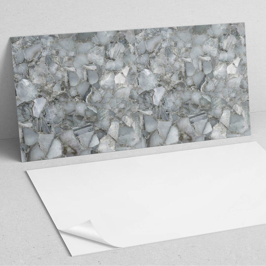 PVC Tile Set Kitchen Or Bathroom Decoration Stone Mosaic Veins 6x60x30 Cm