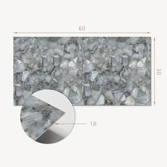PVC Tile Set Kitchen Or Bathroom Decoration Stone Mosaic Veins 6x60x30 Cm