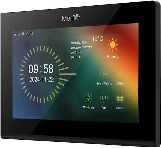 Smart Video Intercom Mentor Svkpoe71b Wi-Fi Recunoaștere Facială Cat5 7 Inch Ip Dhcp 3mp Ik07 Negru