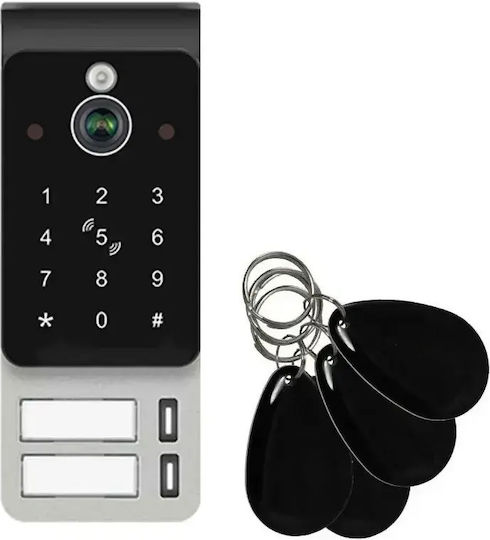 Ai Smart Wi-Fi Video Interfon 2 Familii Mentor Svk2103b 2 Fire 10 Inch Ips 2mp Fhd Card Pin Tuya Ip65 Negru