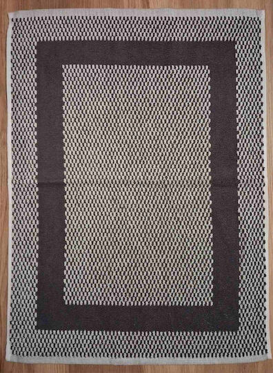 Badematte Baumwolle BM0003BK Grau-Weiß 50x70cm
