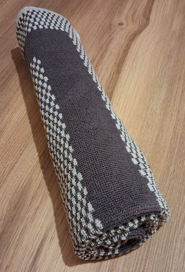 Badematte Baumwolle BM0003BK Grau-Weiß 50x70cm