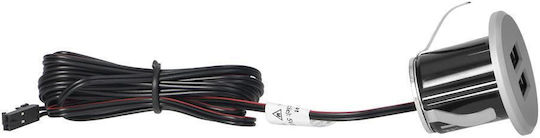 Φορτιστής 2xusb Τύπου Α 3,4a Ενσωμάτωση Στην Επιφάνεια Εργασίας Ασημί